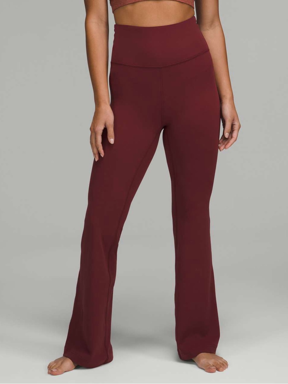 lululemon Groove Super-High-Rise Flared Pant Nulu in Red Merlot (Hemmed)